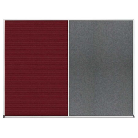 United Visual Products Triple Door Radius Corkboard, 72"x36", Bla, UV7005RC-BLACK-DBURGU UV7005RC-BLACK-DBURGU
